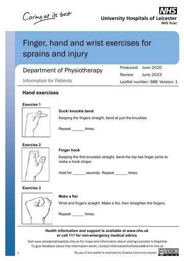 Ankle Injury Exercises — Chelsea and Westminster Hospital NHS